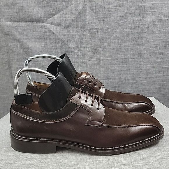 Mezlan Men\'s 12M Leather Brown Suede Bicycle Toe lace-up Oxford Dress shoes SZ main image 4